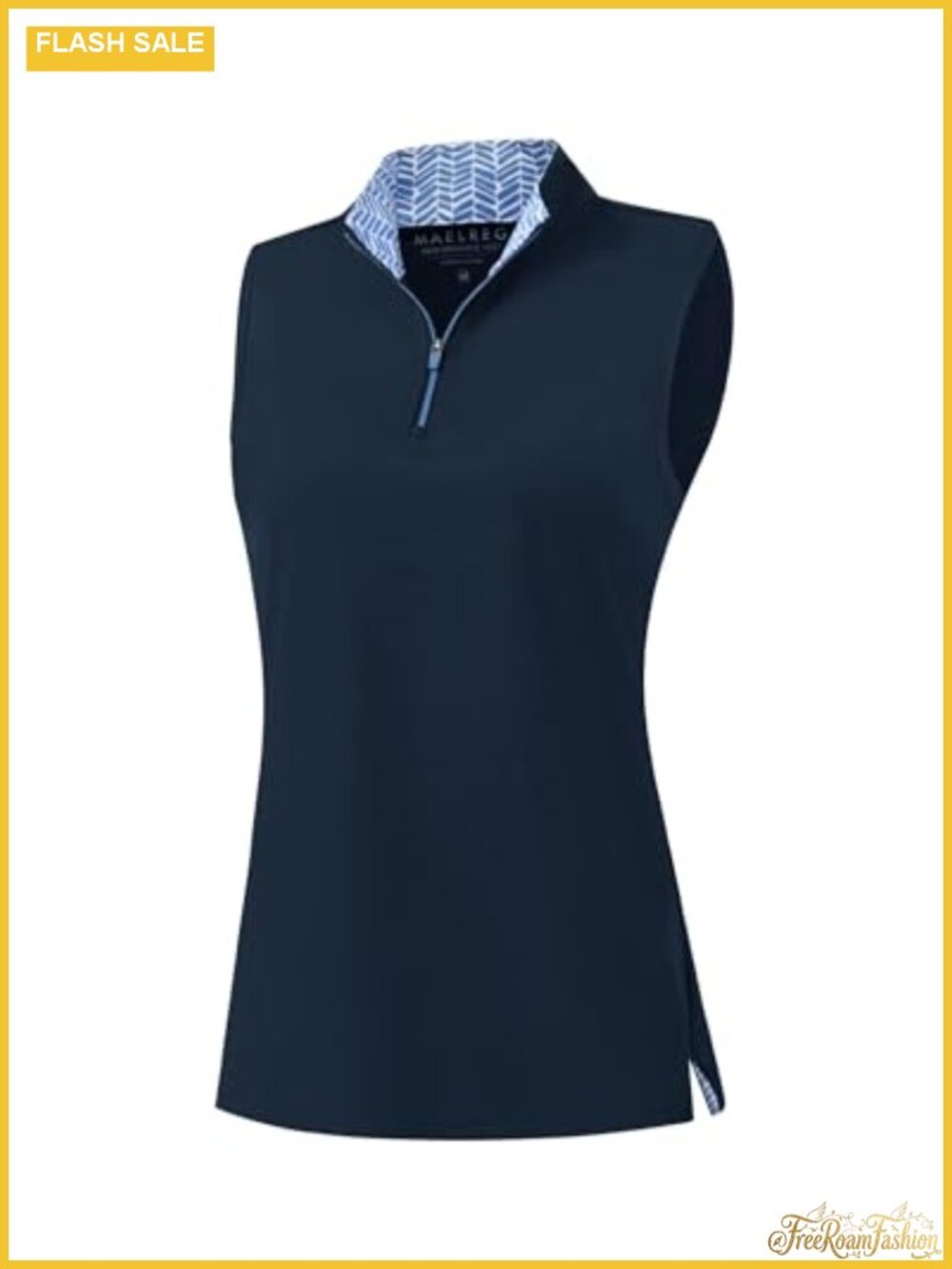 Women's Sleeveless Golf Polo Quarter Zip Quick Dry Athletic Tank